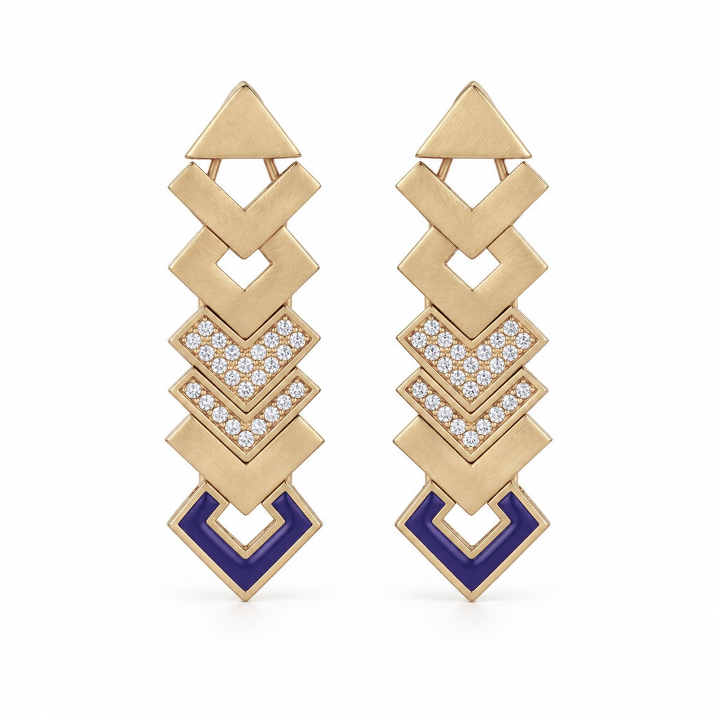 JUJU Mood Cleo Earring - Earrings in Kuwait | أقراط كليو (Cleo) الأنيقة مصنوعة يدوياً من البرونز - Saya