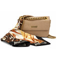 Just Cavalli Foulard Eyelets Crossbody Bag Natural - Crossbody Bags in Kuwait | حقيبة كروس بودي مزينة بحلقات معدنية
