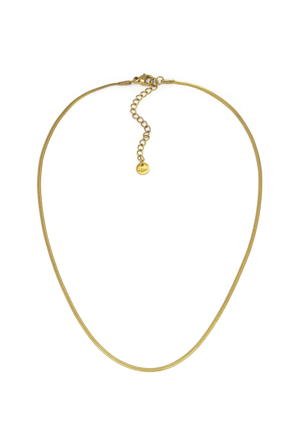 Vestopazzo Thin Snake Necklace - Necklaces in Kuwait | عقد سلسلة سنيك (Snake) رفيعة مطلية بالذهب - Saya