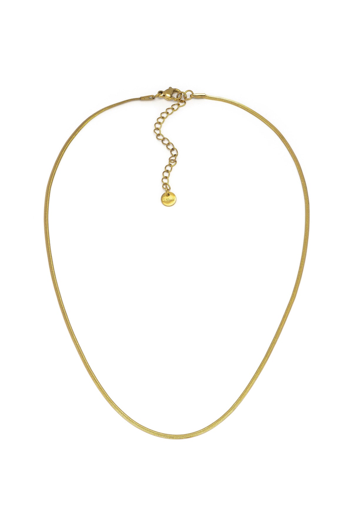 Vestopazzo Thin Snake Necklace - Necklaces in Kuwait | عقد سلسلة سنيك (Snake) رفيعة مطلية بالذهب - Saya