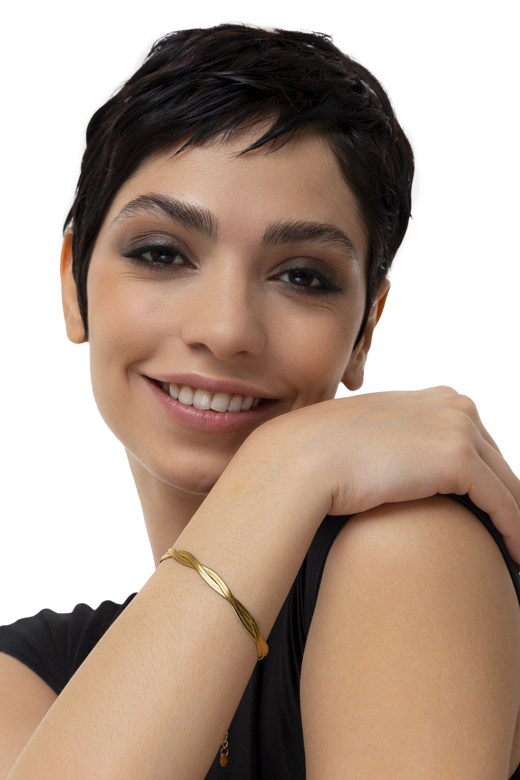 فيستوباتزو (Vestopazzo) - سوار سلسلة سنيك مضفرة مطلية بالذهب من مجموعة Essential