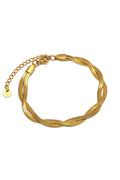 Vestopazzo Braided Snake Bracelet - Bracelets in Kuwait | سوار سلسلة سنيك مضفرة مطلية بالذهب من مجموعة Essential - Saya