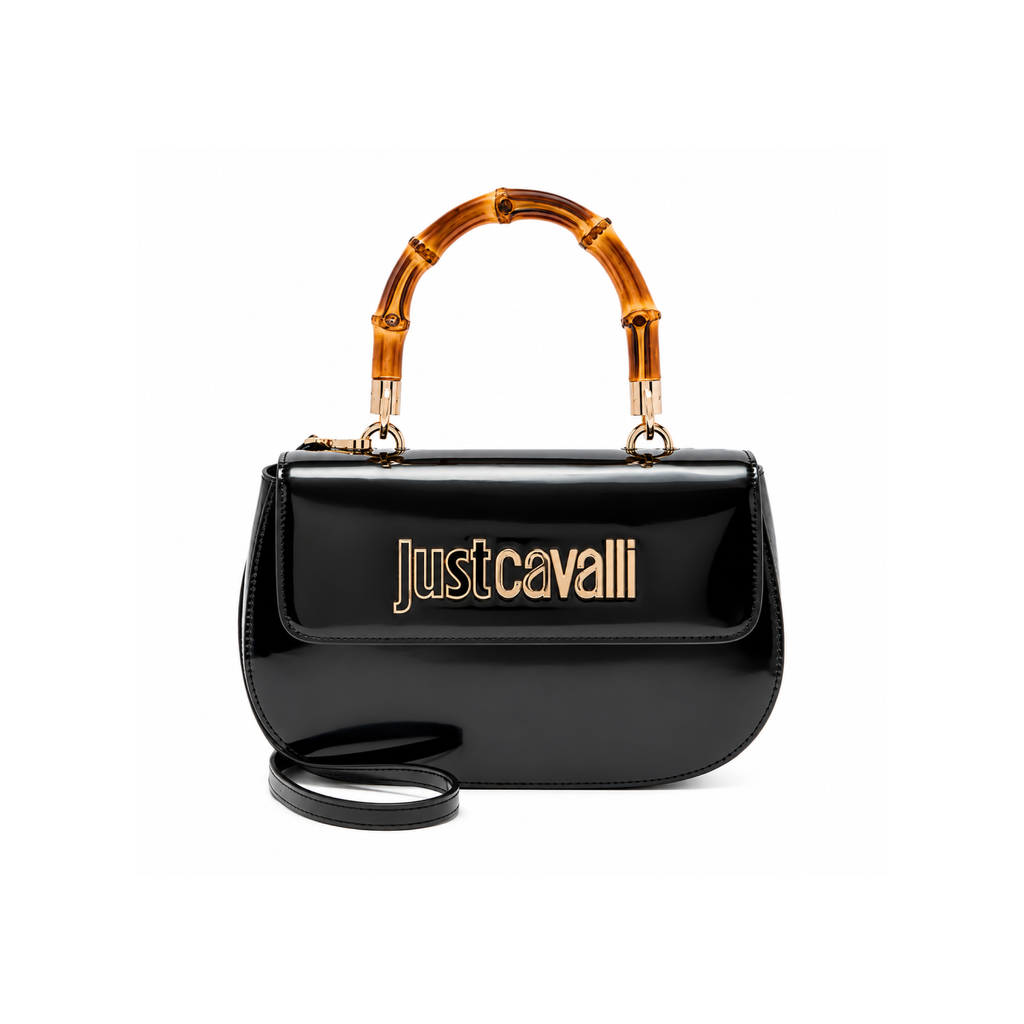 Just Cavalli Bamboo Shoulder Bag Black - Shoulder Bags in Kuwait | حقيبة كتف بامبو (Bamboo) بتفاصيل معدنية فاخرة - أسود