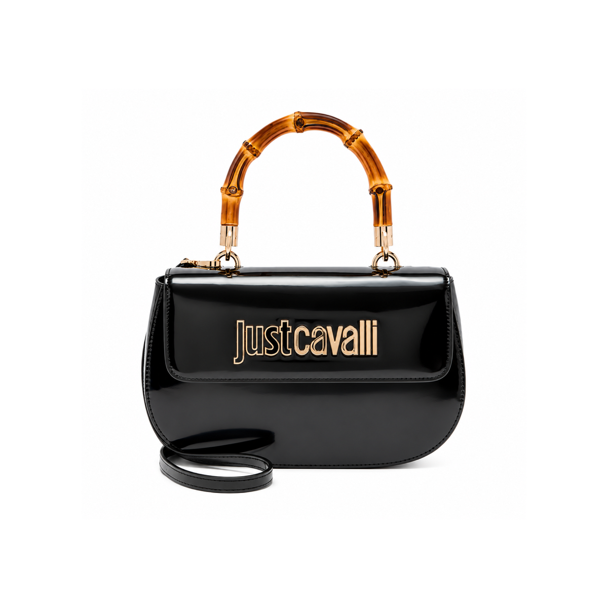 Just Cavalli Bamboo Shoulder Bag Black - Shoulder Bags in Kuwait | حقيبة كتف بامبو (Bamboo) بتفاصيل معدنية فاخرة - أسود