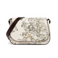 Alviero Martini Shoulder Bag with Flap Dove Grey - Shoulder Bags in Kuwait | حقيبة كتف بغطاء قلاب ونقشة الخريطة (Geo