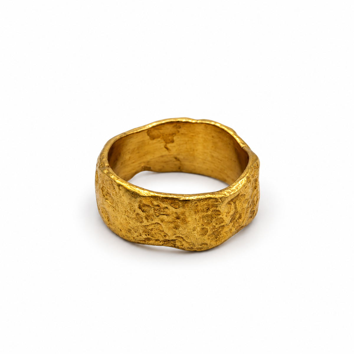 Vestopazzo Irregular Band Ring - Rings in Kuwait | خاتم بتصميم عضوي غير منتظم مطلي بالذهب وقابل للتعديل - Saya