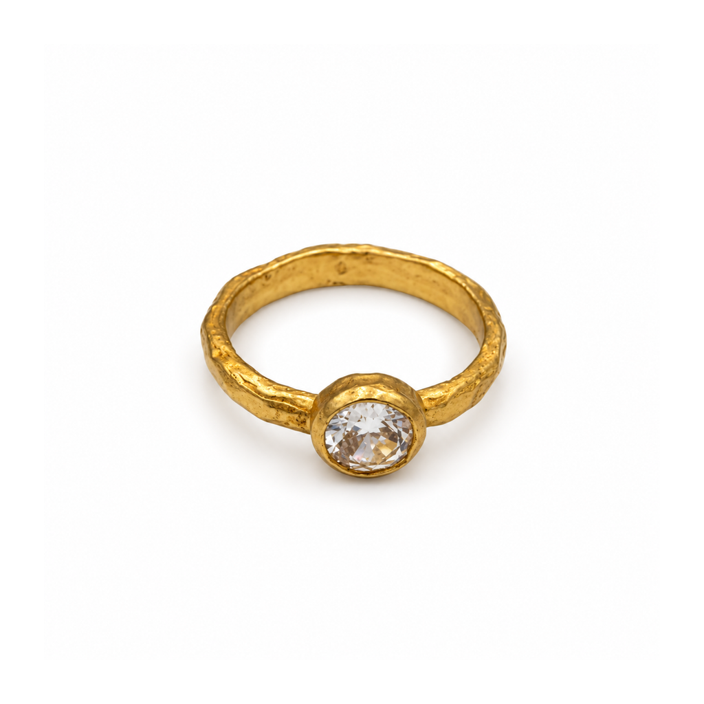 Vestopazzo Solitaire Zircon Round - Rings in Kuwait | خاتم سوليتير كلاسيكي مرصع بحجر زركون دائري لامع - Saya