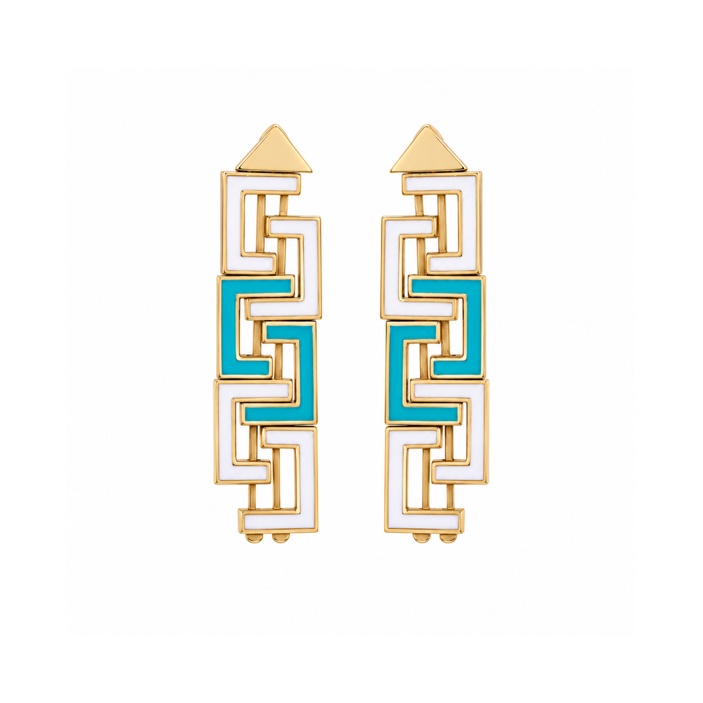JUJU Mood Ease Earring - Earrings in Kuwait | أقراط إيز (Ease) العصرية مصنوعة يدوياً من البرونز - Saya