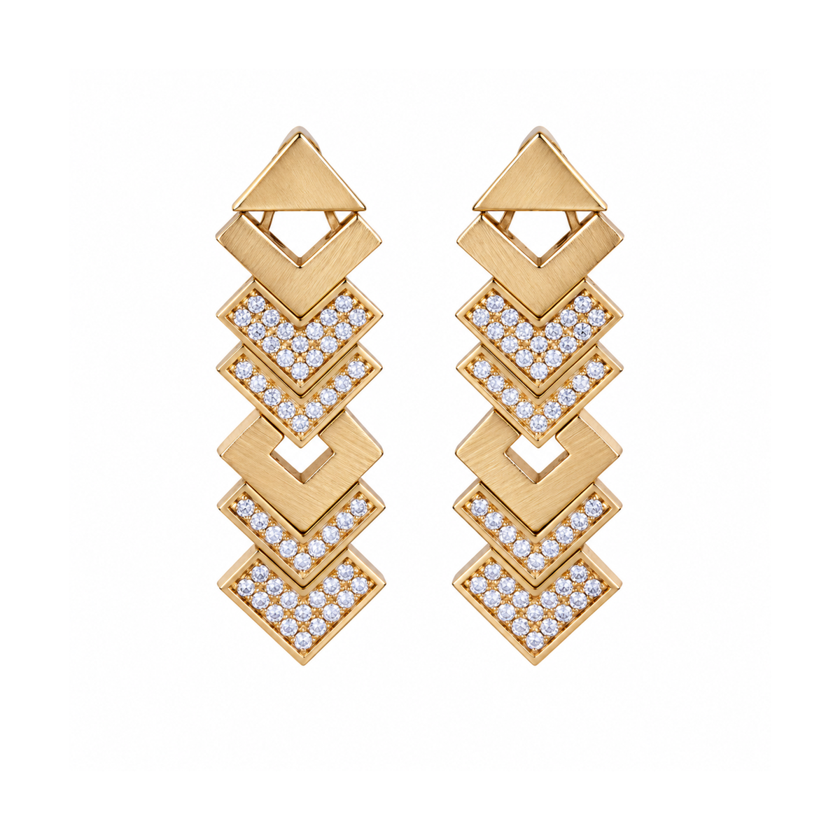 JUJU Mood Linear Earring - Earrings in Kuwait | أقراط لينير (Linear) الطولية مصنوعة يدوياً من البرونز - Saya