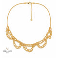 Vera Luce Hand Made in Italy 925 Sterling Silver Intricate Lacework Necklace