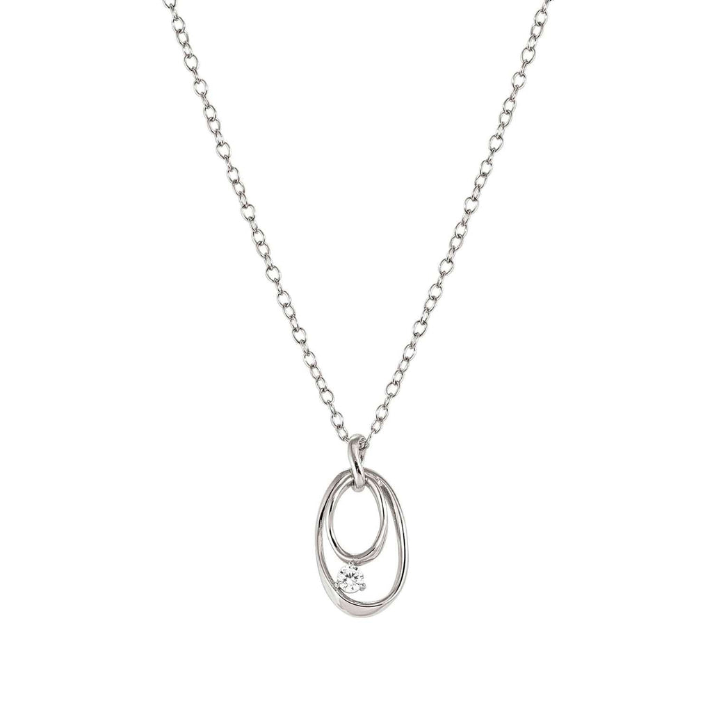 MY REBEL ART NECKLACE IN STERLING SILVER 925 STERLING SILVER AND CUBIC ZIRCONIA OVAL