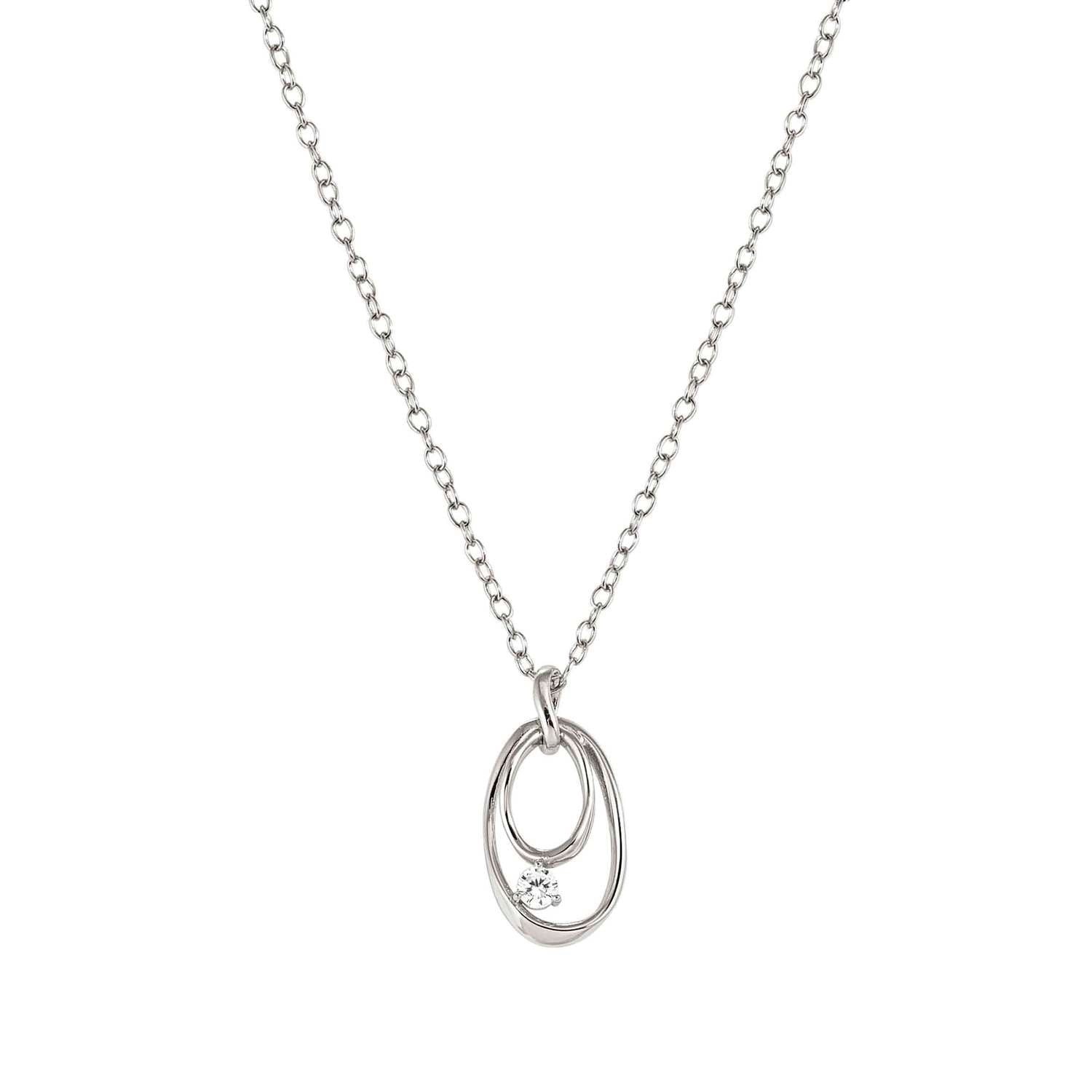 MY REBEL ART NECKLACE IN STERLING SILVER 925 STERLING SILVER AND CUBIC ZIRCONIA OVAL