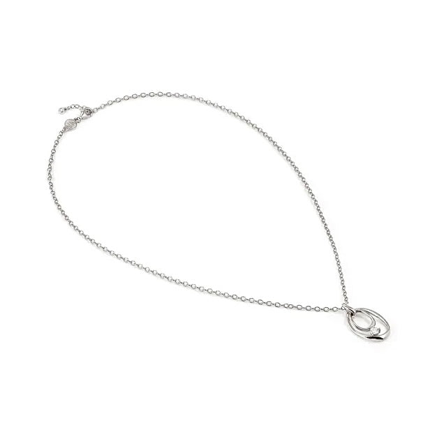 MY REBEL ART NECKLACE IN STERLING SILVER 925 STERLING SILVER AND CUBIC ZIRCONIA OVAL