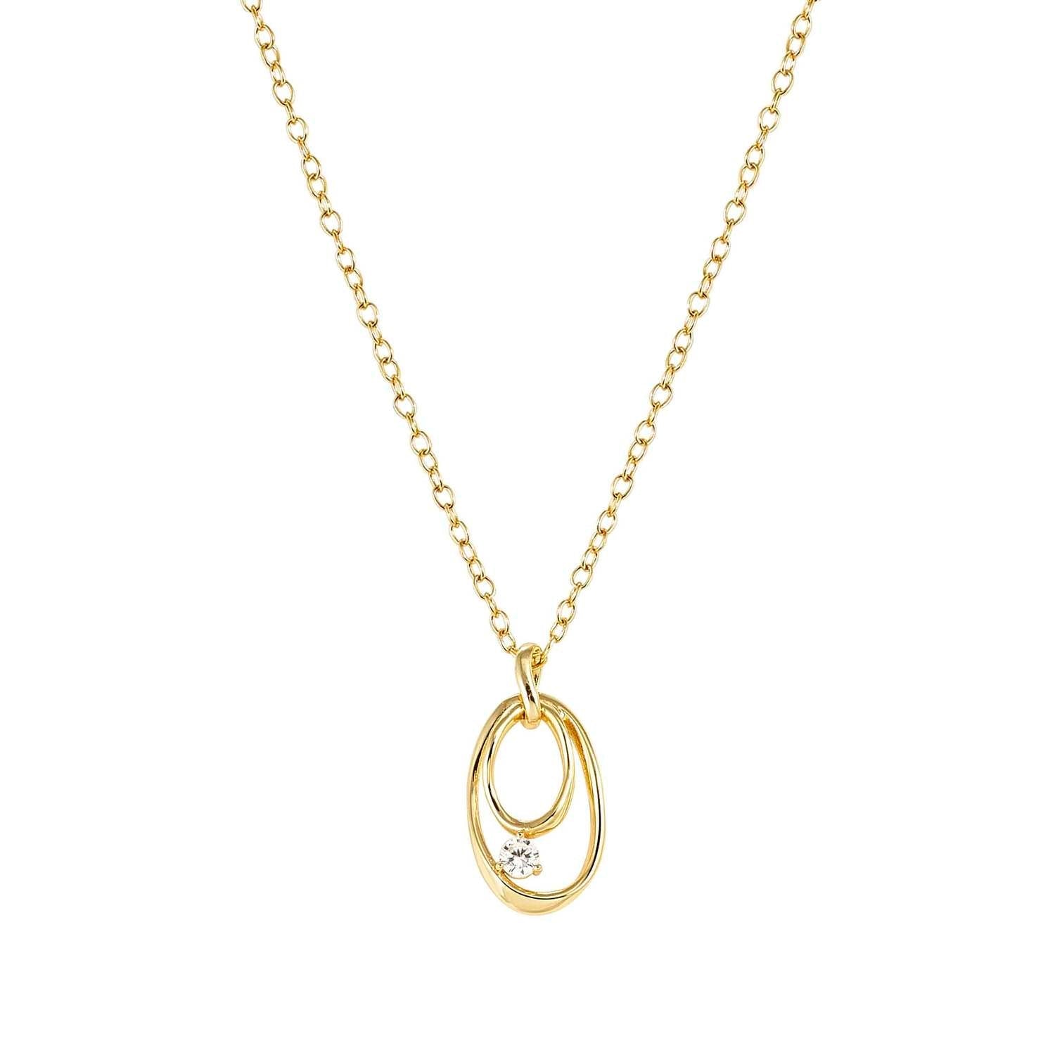 MY REBEL ART NECKLACE IN STERLING SILVER 925 STERLING SILVER AND CUBIC ZIRCONIA OVAL