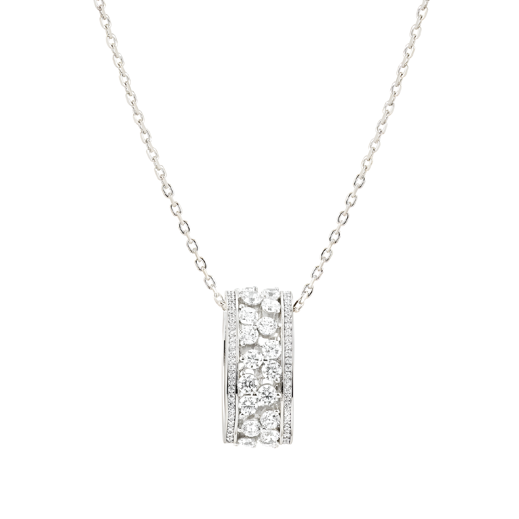 NOMINATION ITALY LIFE BOUQUET STERLING SILVER NECKLACE WHITE RING PENDANT CZ