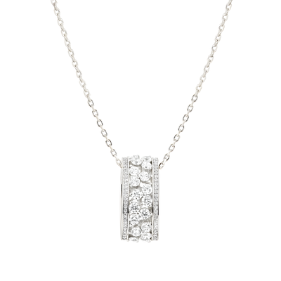 NOMINATION ITALY LIFE BOUQUET STERLING SILVER NECKLACE WHITE RING PENDANT CZ