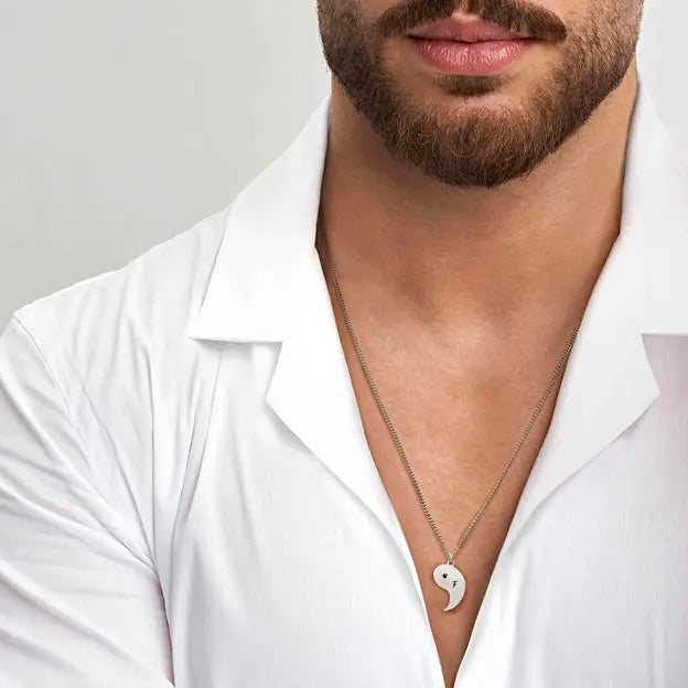 SEMPRE CON ME NECKLACE IN STEEL E CZ YIN YANG