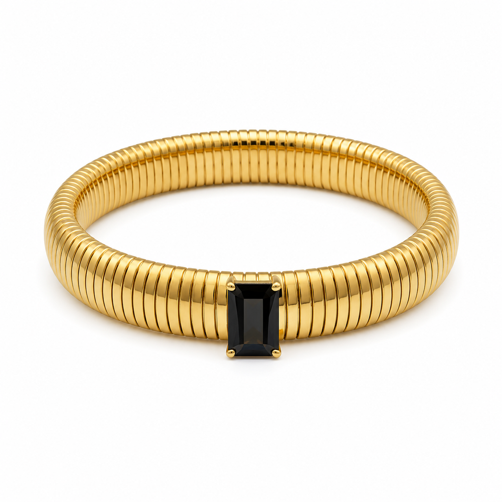 BLACK STONE TUBOGAS STRETCH BANGLE BRACELET