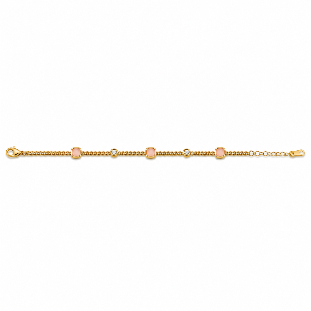 OPALINE STONE CURB LINK BRACELET