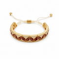 BURGUNDY GEOMETRIC PYRAMID CORD BRACELET