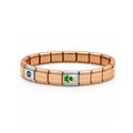 COMPOSABLE® ROSE GOLD BRACELET WITH (GREEN CLOVER) CHARM