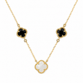 CLOVER | NECKLACE WITH BLUE QUARTZ AND MOTHER OF PEARL
