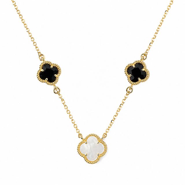 MORICONI - Clover | Necklace with Blue Quartz and Mother of Pearl