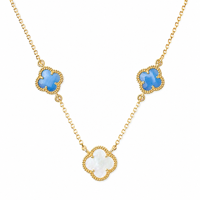 MORICONI - Clover | Necklace with Blue Quartz