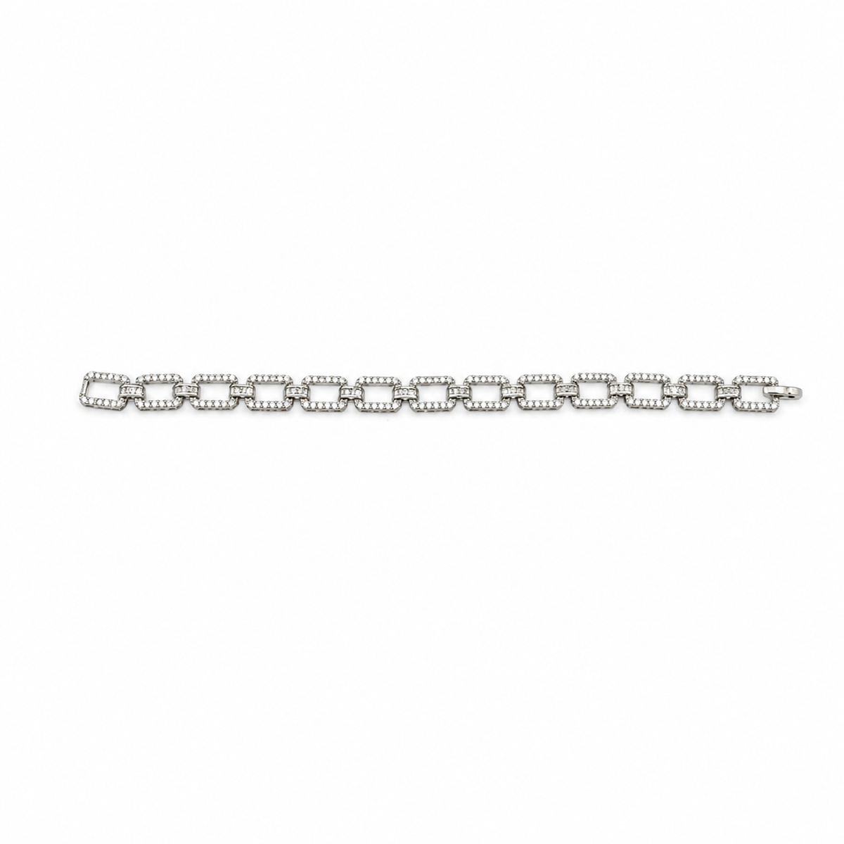 PAVÉ CRYSTAL RECTANGULAR LINK BRACELET