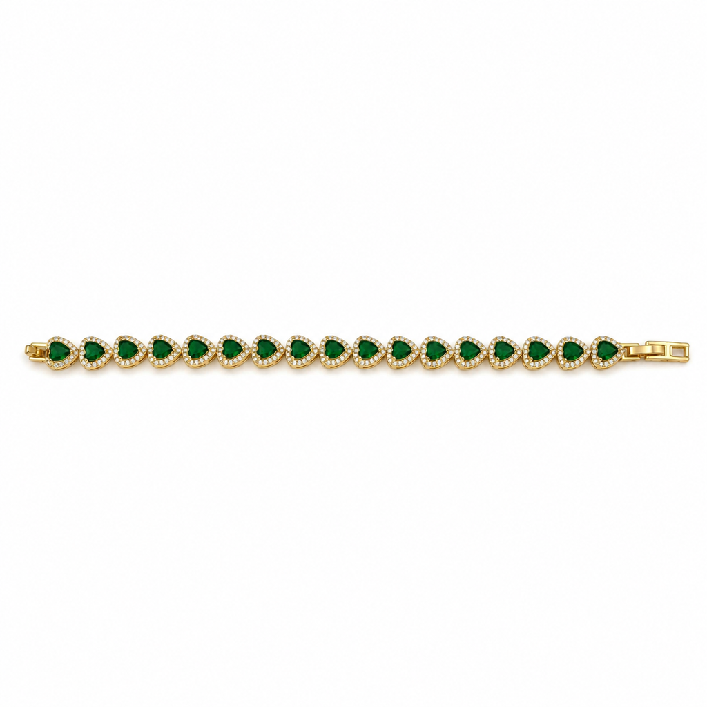 EMERALD HEART CRYSTAL TENNIS BRACELET