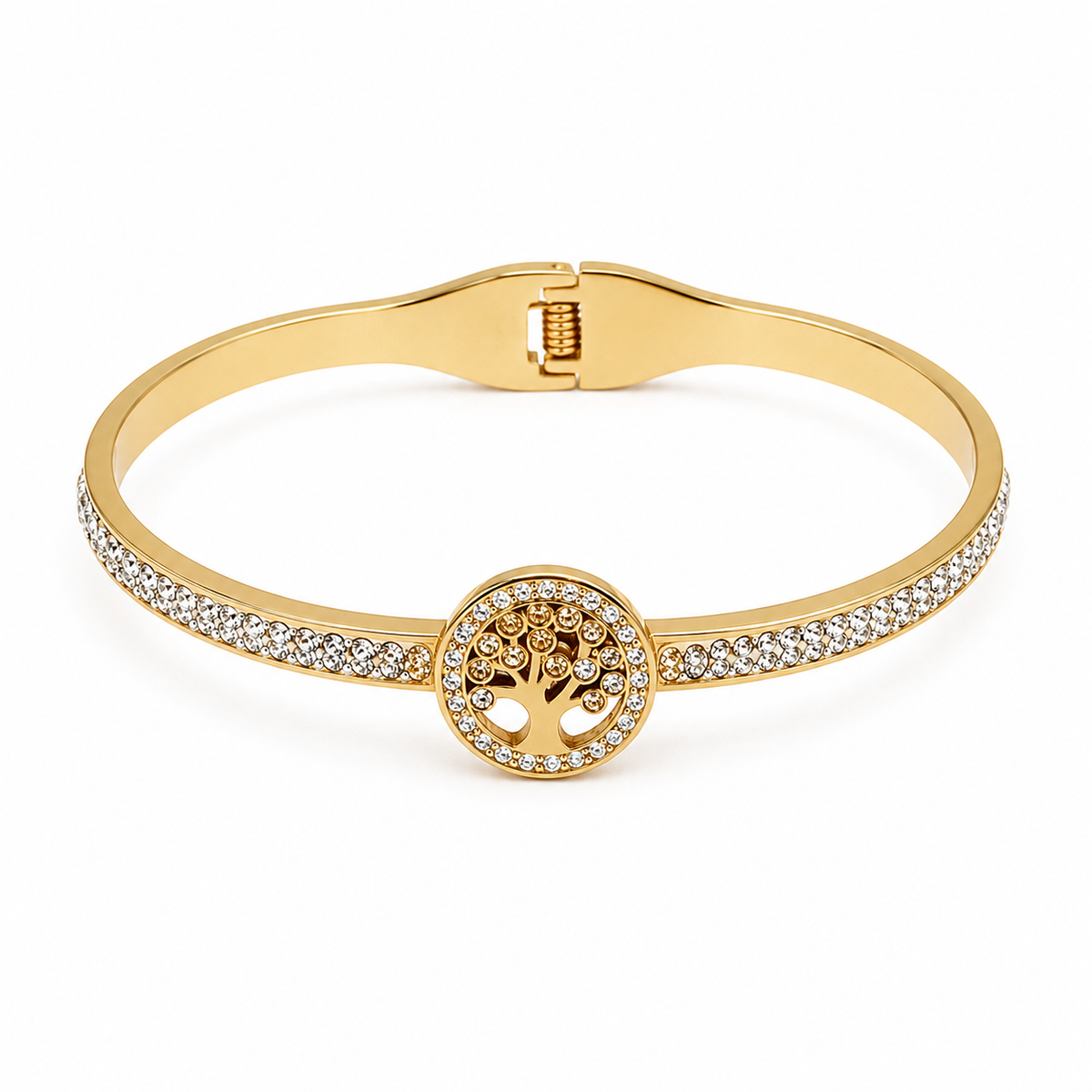PAVÉ CRYSTAL TREE OF LIFE BANGLE BRACELET