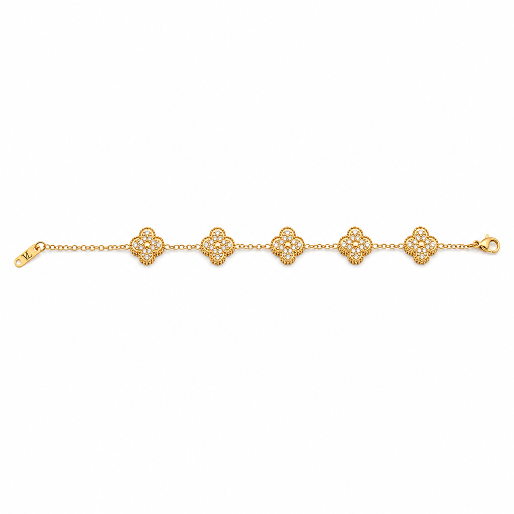 PAVÉ CRYSTAL CLOVER LINK BRACELET