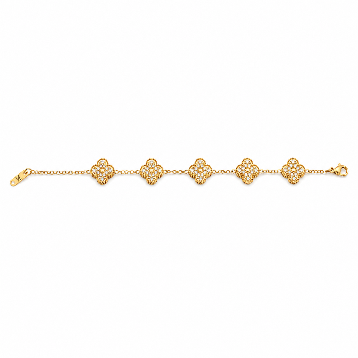 PAVÉ CRYSTAL CLOVER LINK BRACELET