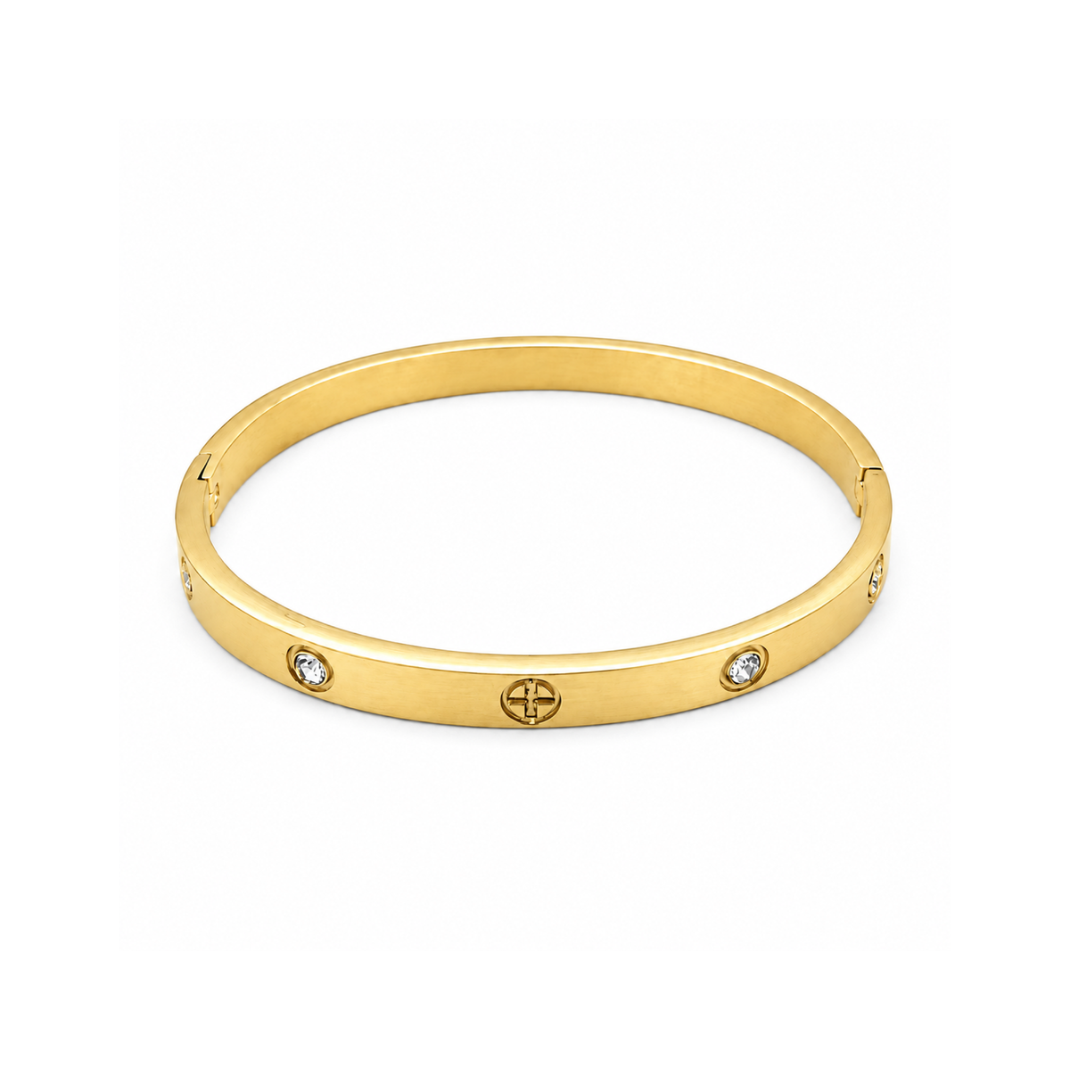 CRYSTAL ACCENT ICONIC BANGLE BRACELET