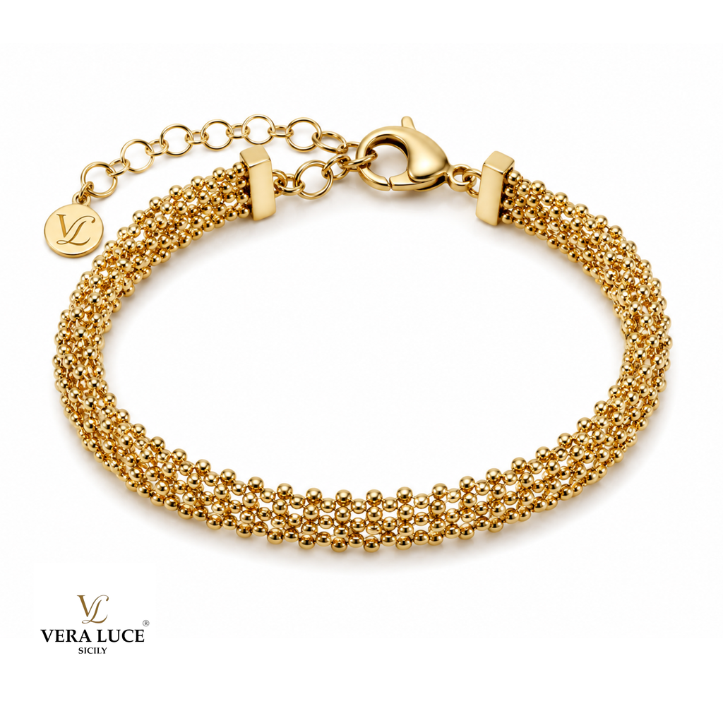 Vera Luce Hand Made in Italy 925 Sterling Silver Beaded Bracelet