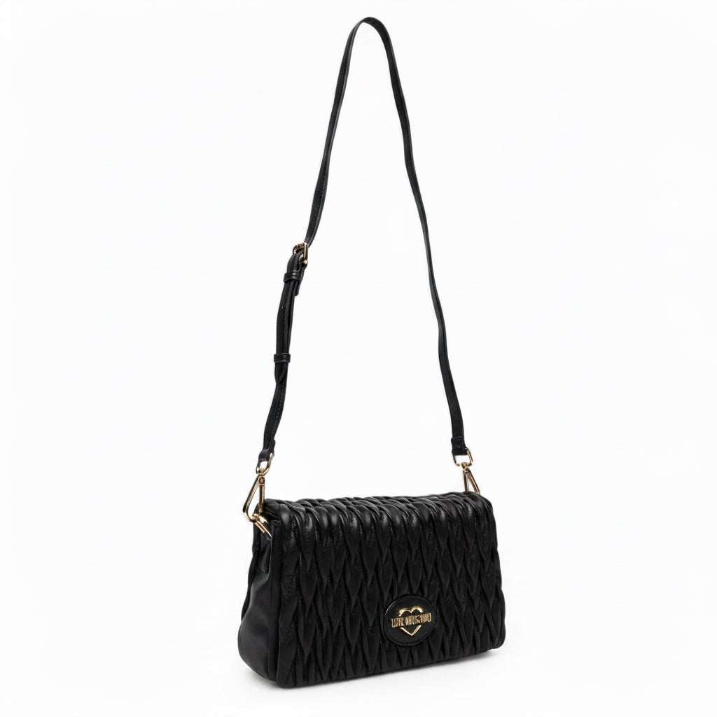 EMBOSSED LETTERING SHOULDER BAG