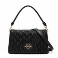 EMBOSSED LETTERING SHOULDER BAG