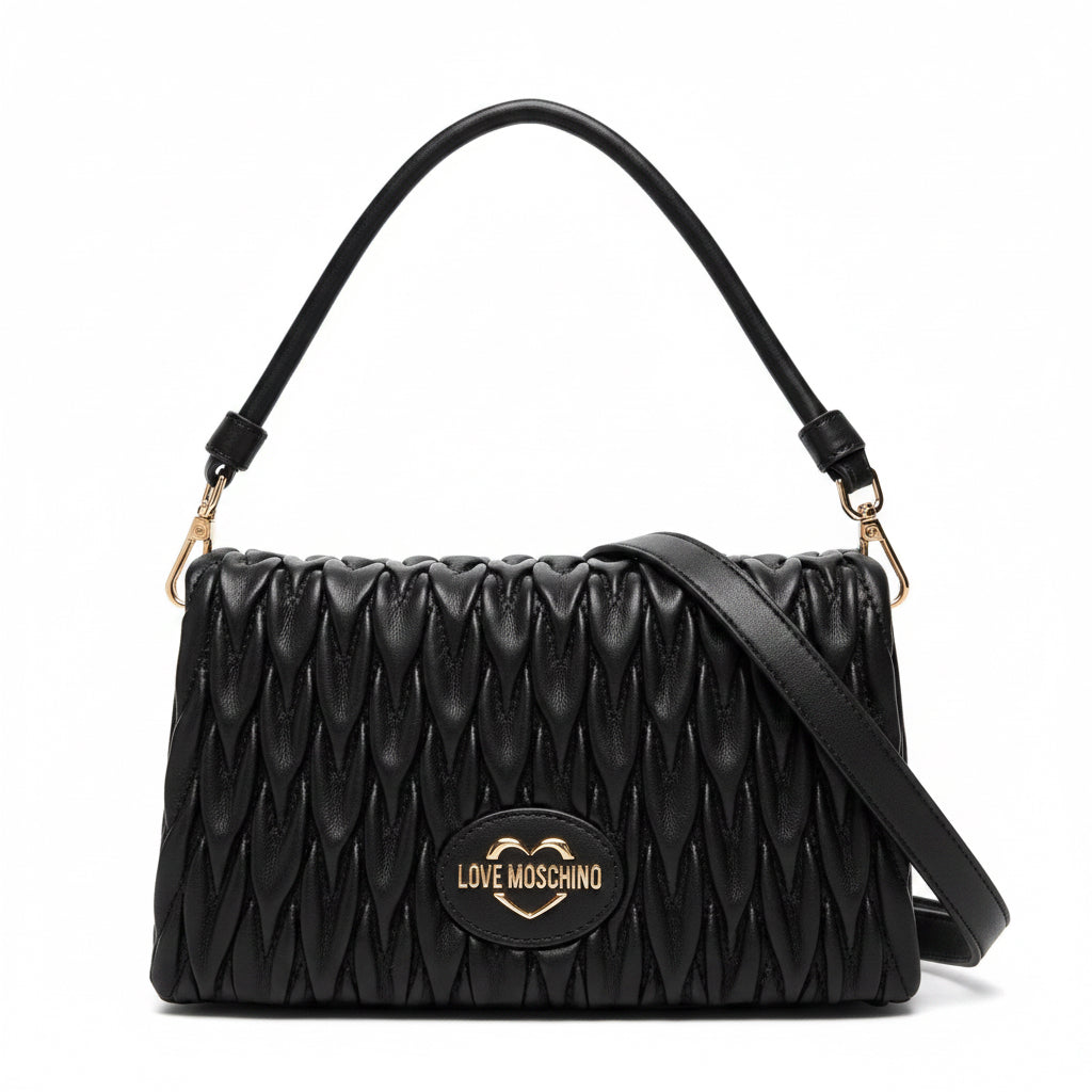 EMBOSSED LETTERING SHOULDER BAG