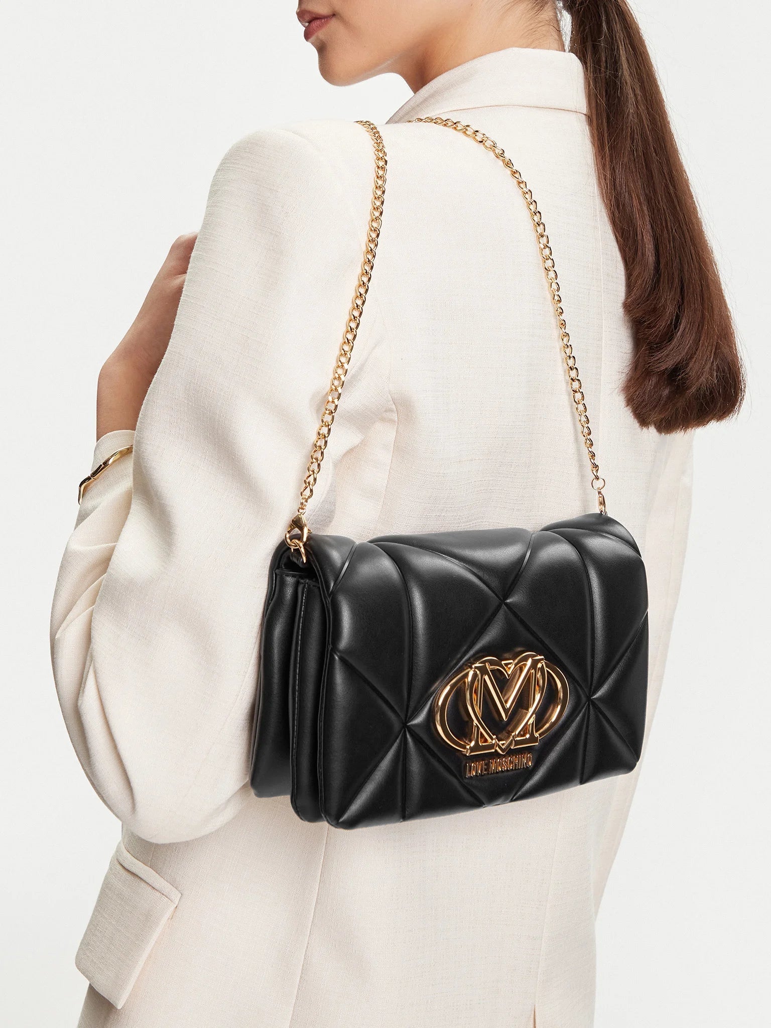 EMBOSSED QUILTED SHOULDER BAG