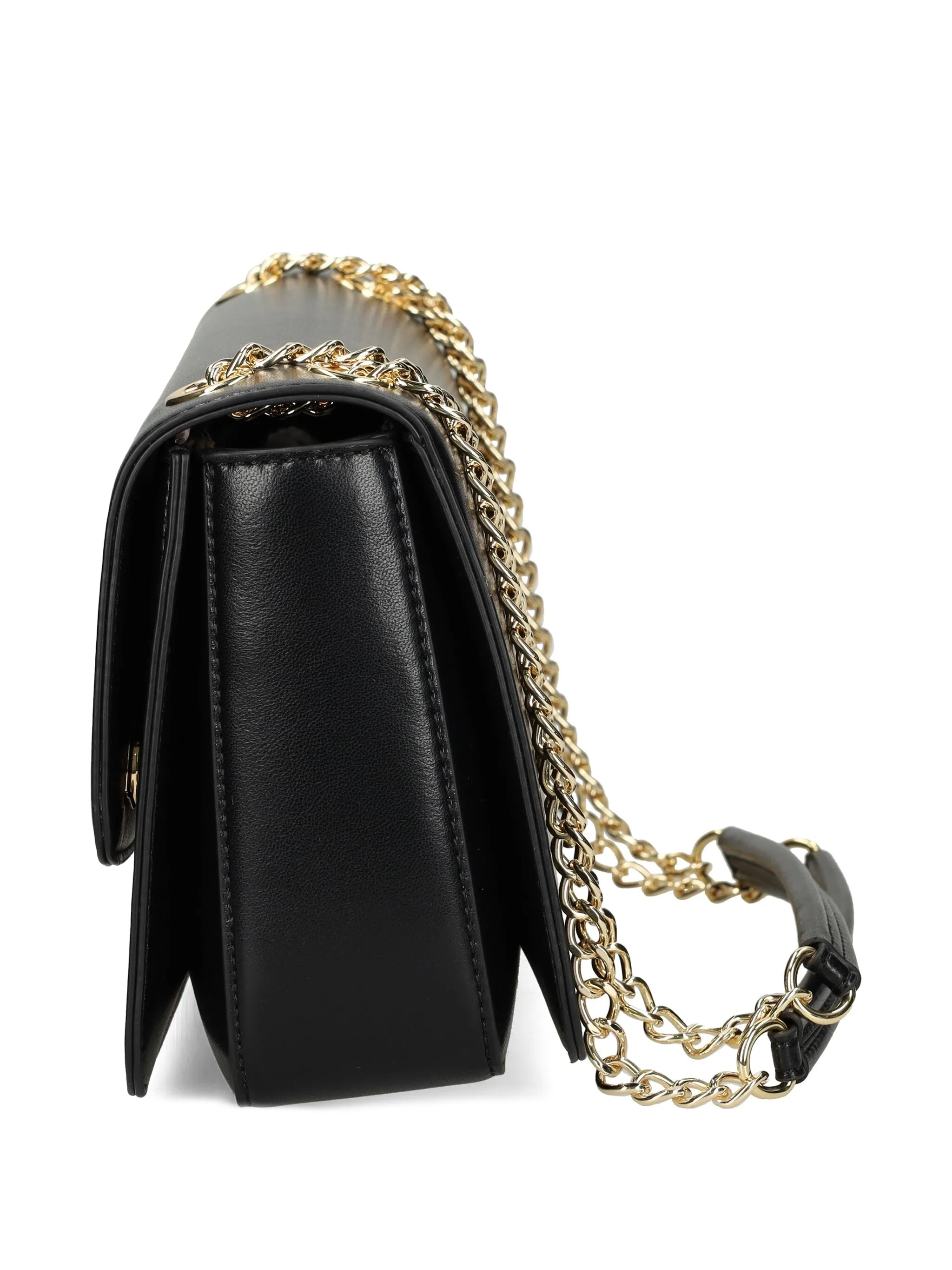 HEART-PLAQUE CHAIN SHOULDER BAG