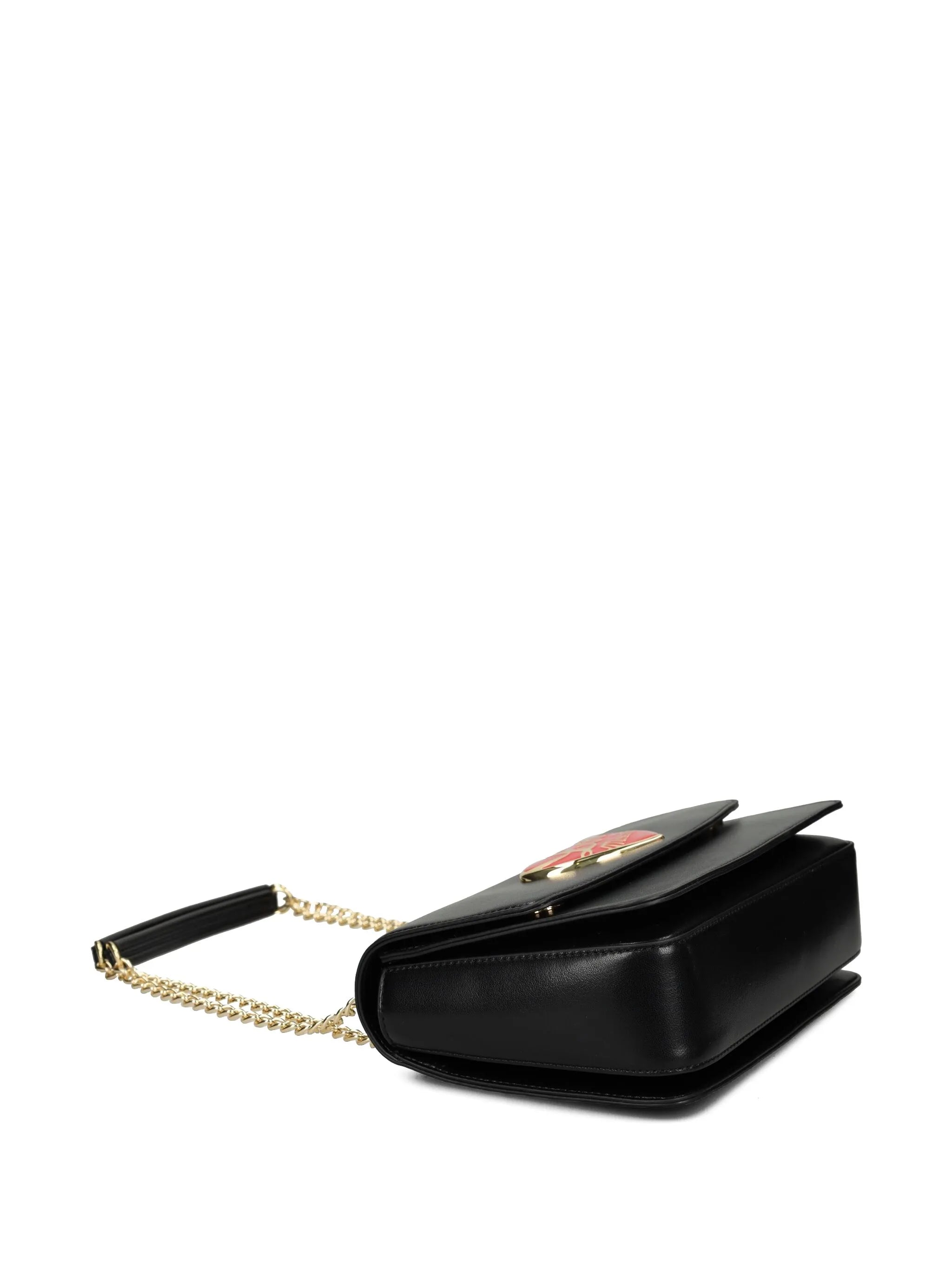 HEART-PLAQUE CHAIN SHOULDER BAG
