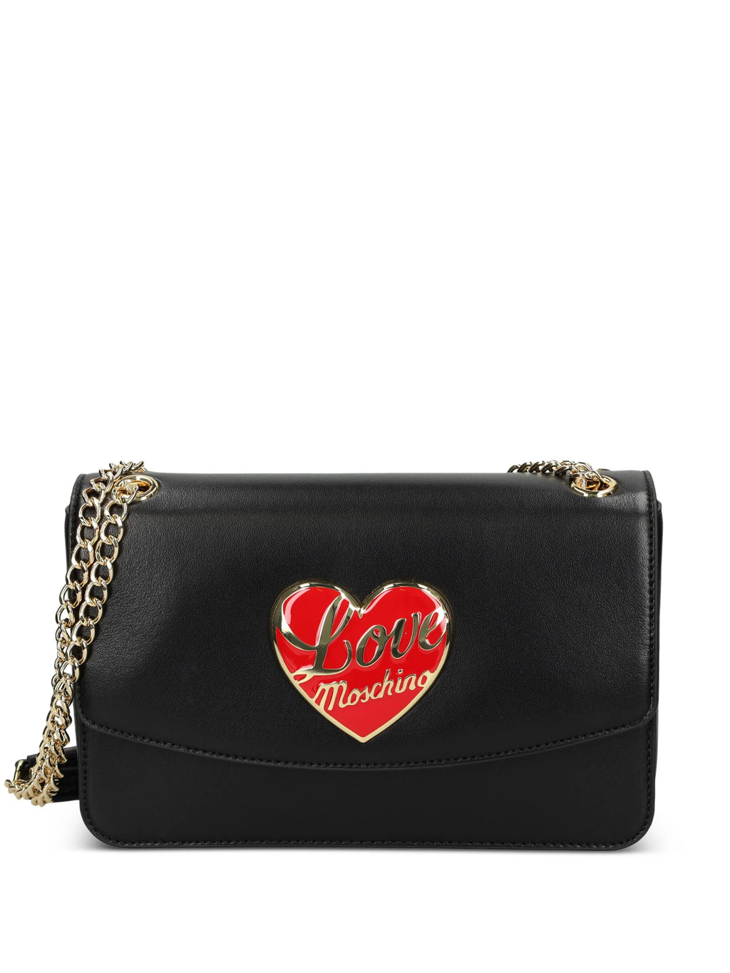 HEART-PLAQUE CHAIN SHOULDER BAG