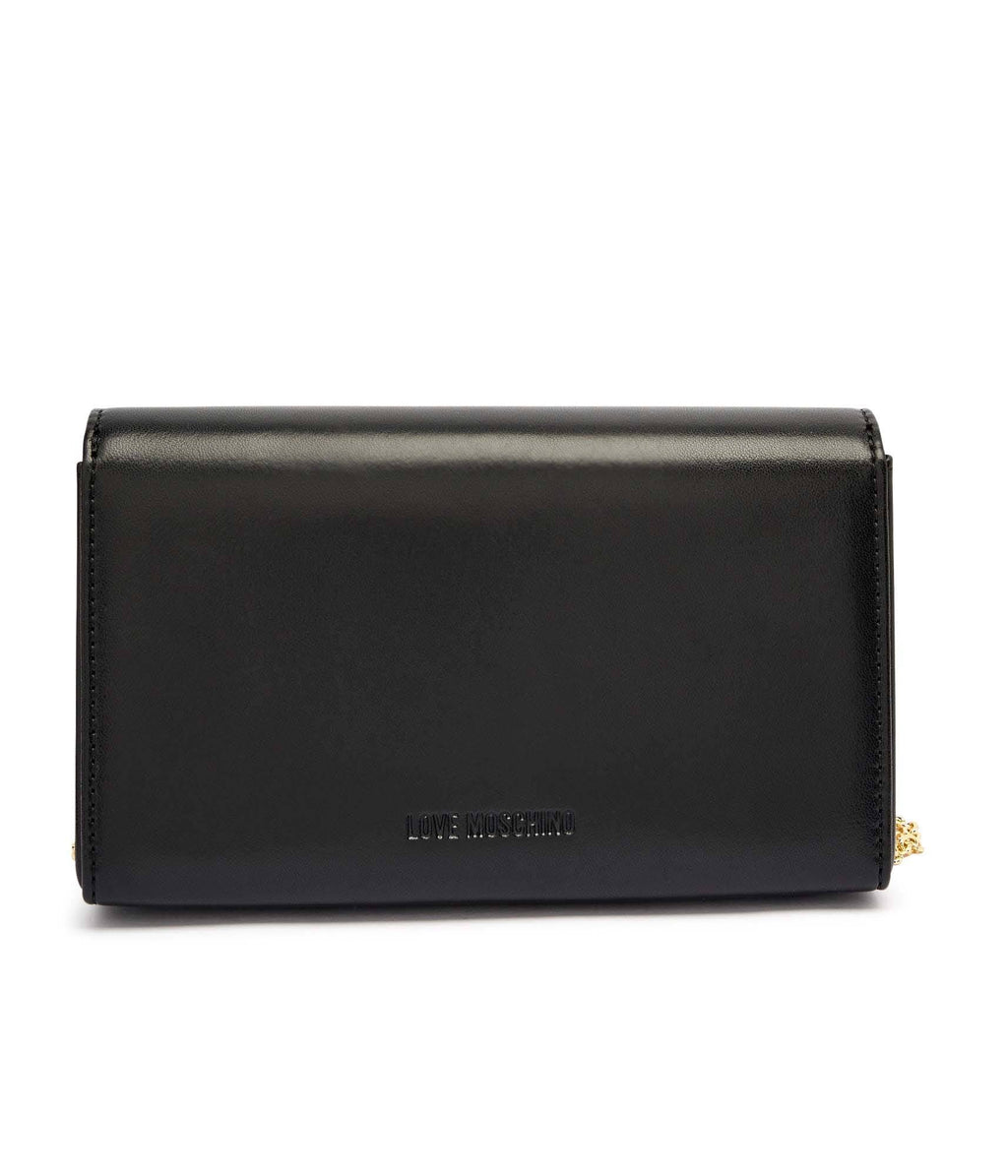 HEART-PLAQUE CLUTCH BAG