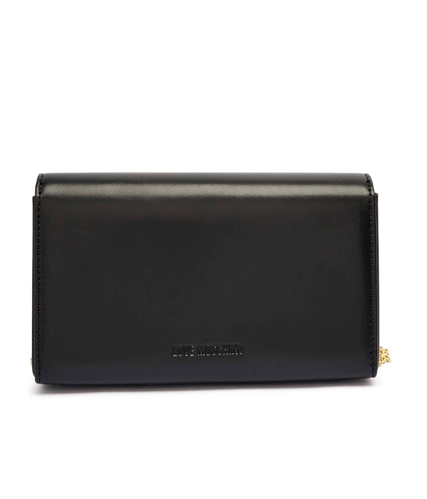 HEART-PLAQUE CLUTCH BAG