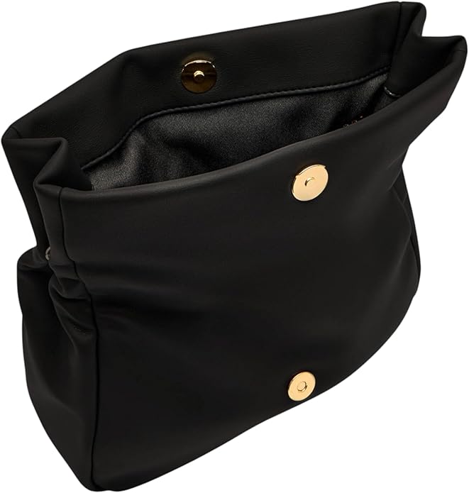 BLACK ECO-LEATHER SHOULDER BAG