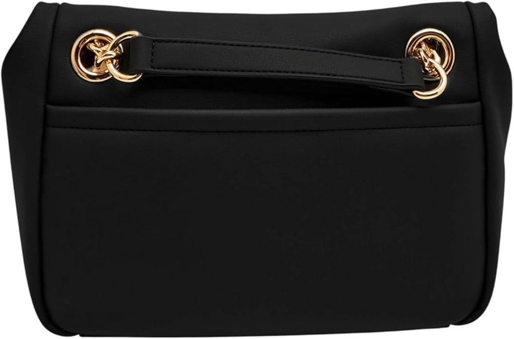 BLACK ECO-LEATHER SHOULDER BAG