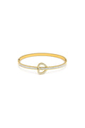 Vestopazzo Pavé Heart Bangle - Bracelets in Kuwait | سوار بانجل صلب بقلب مفرغ ومرصع بأحجار الزركون (Pavé) - Saya