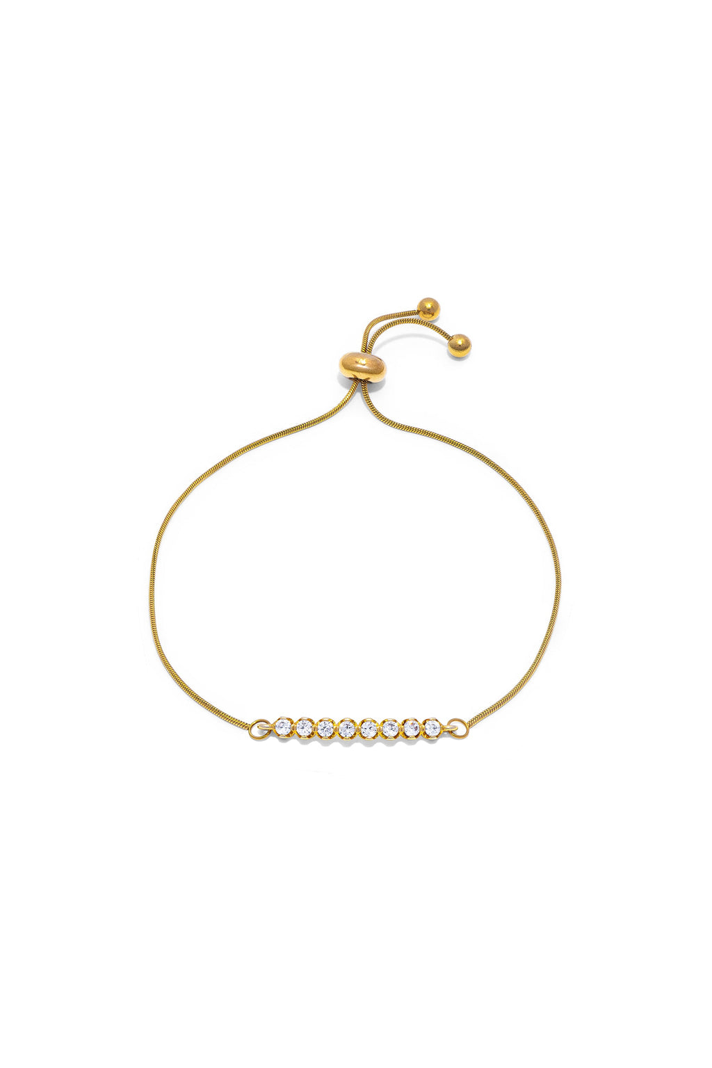 Vestopazzo Adjustable Bracelet With Row Of Zircons - Bracelets in Kuwait | سوار سحب قابل للتعديل مرصع بصف من أحجار