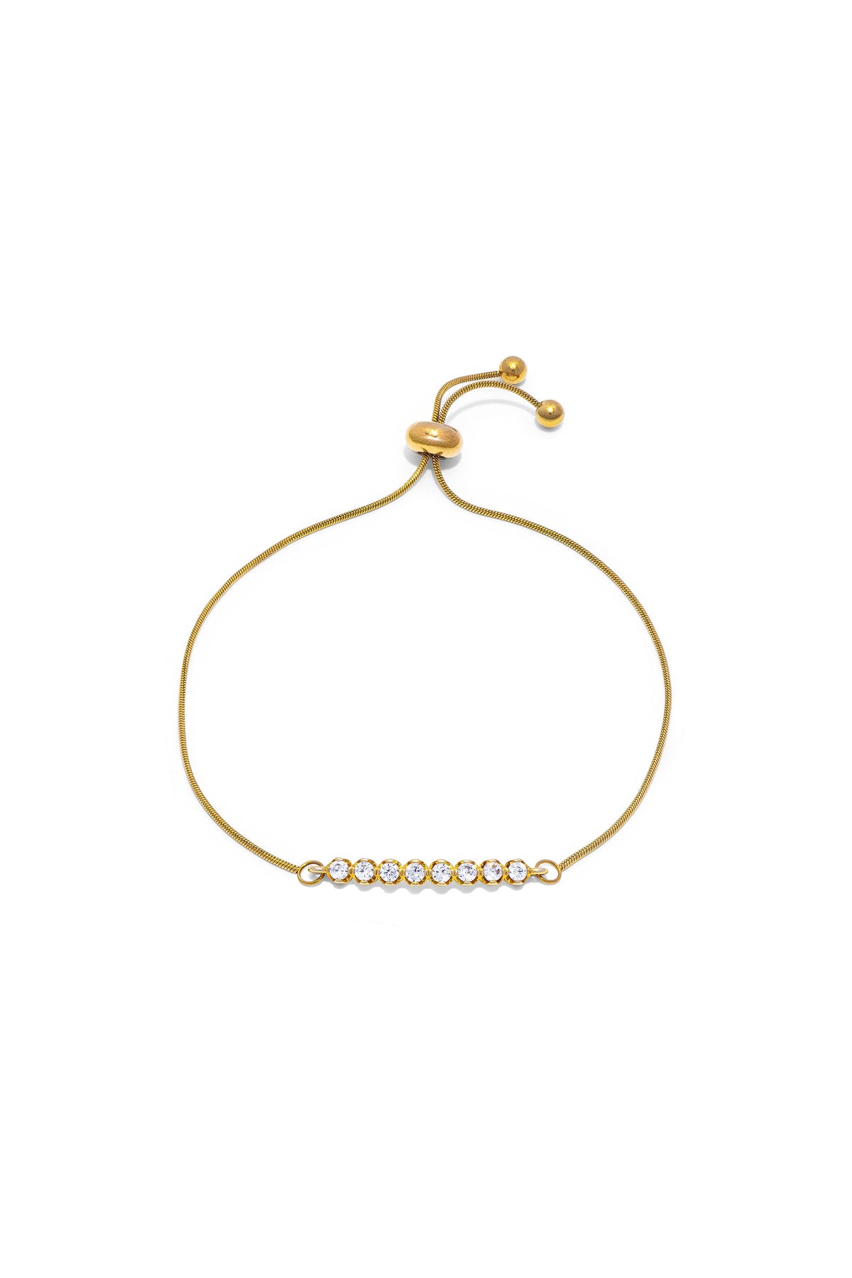 Vestopazzo Adjustable Bracelet With Row Of Zircons - Bracelets in Kuwait | سوار سحب قابل للتعديل مرصع بصف من أحجار