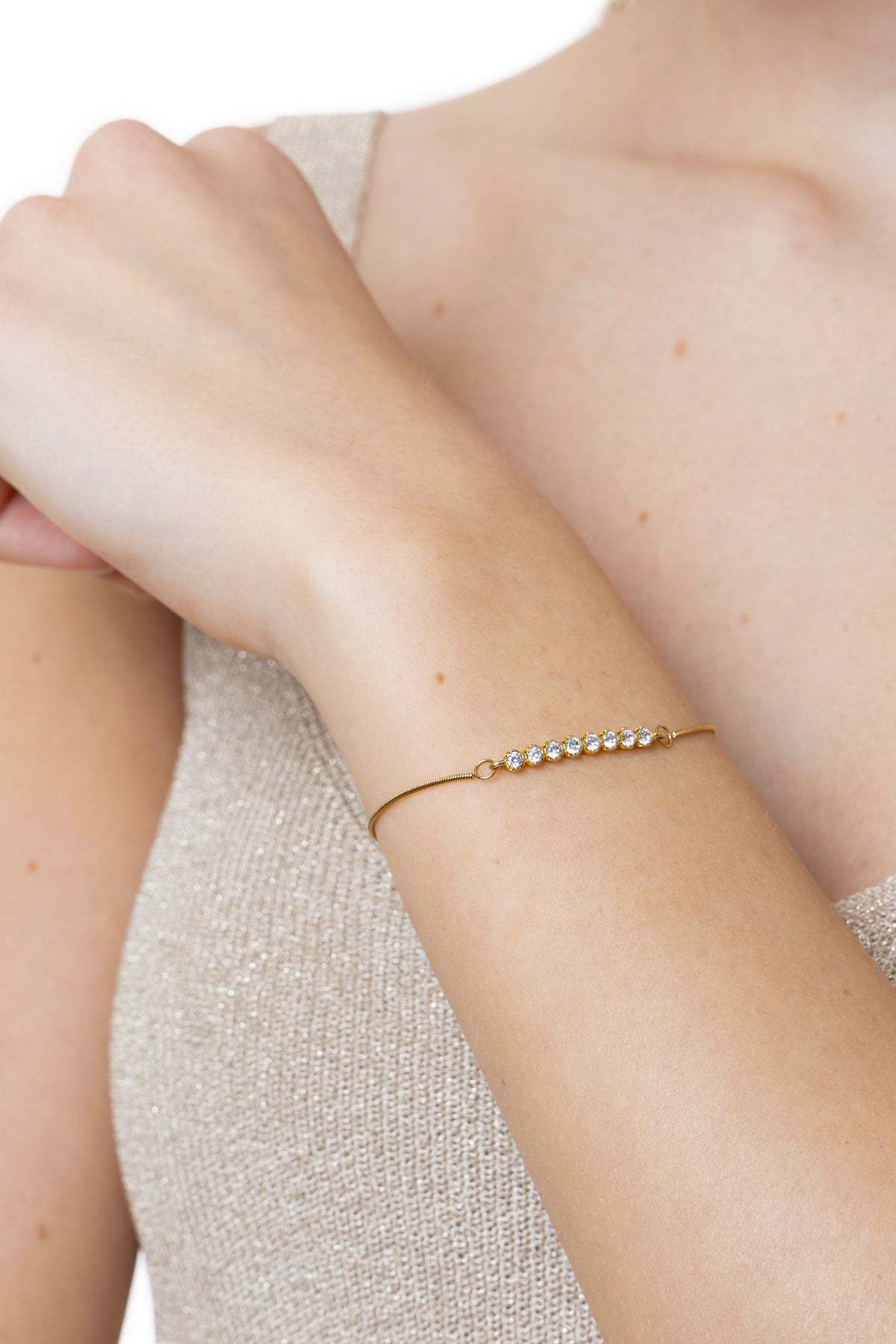 VESTOPAZZO - Adjustable Bracelet With Row Of Zircons